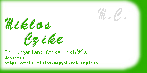 miklos czike business card